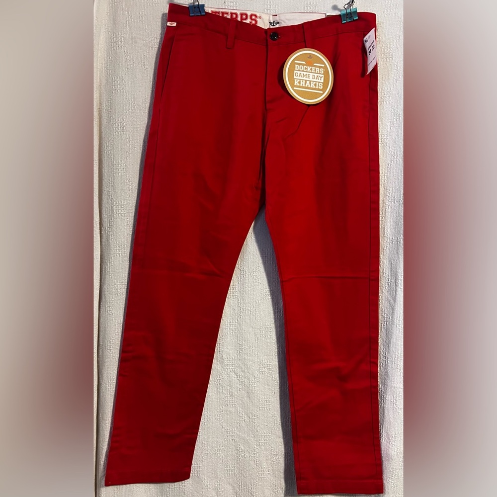 NWT Dockers Men's Red Pants- University of Maryland